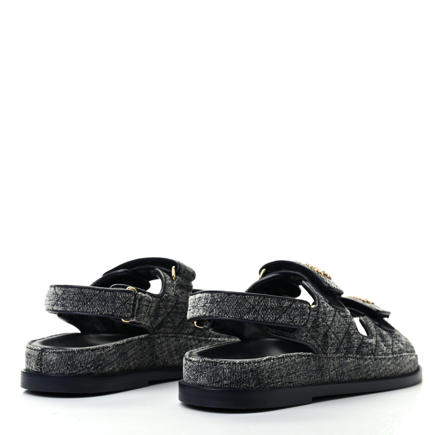 Denim Quilted Dad Sandals 36.5 Grey