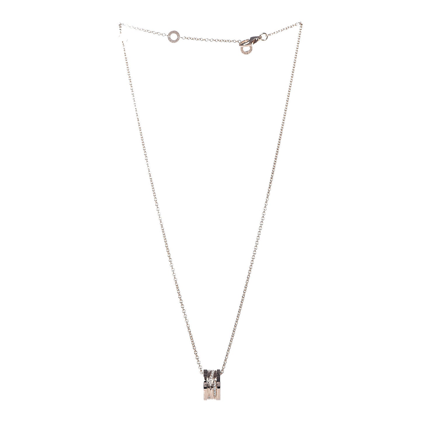 18K Rose Gold Diamond B.Zero1 Legend Pendant Necklace