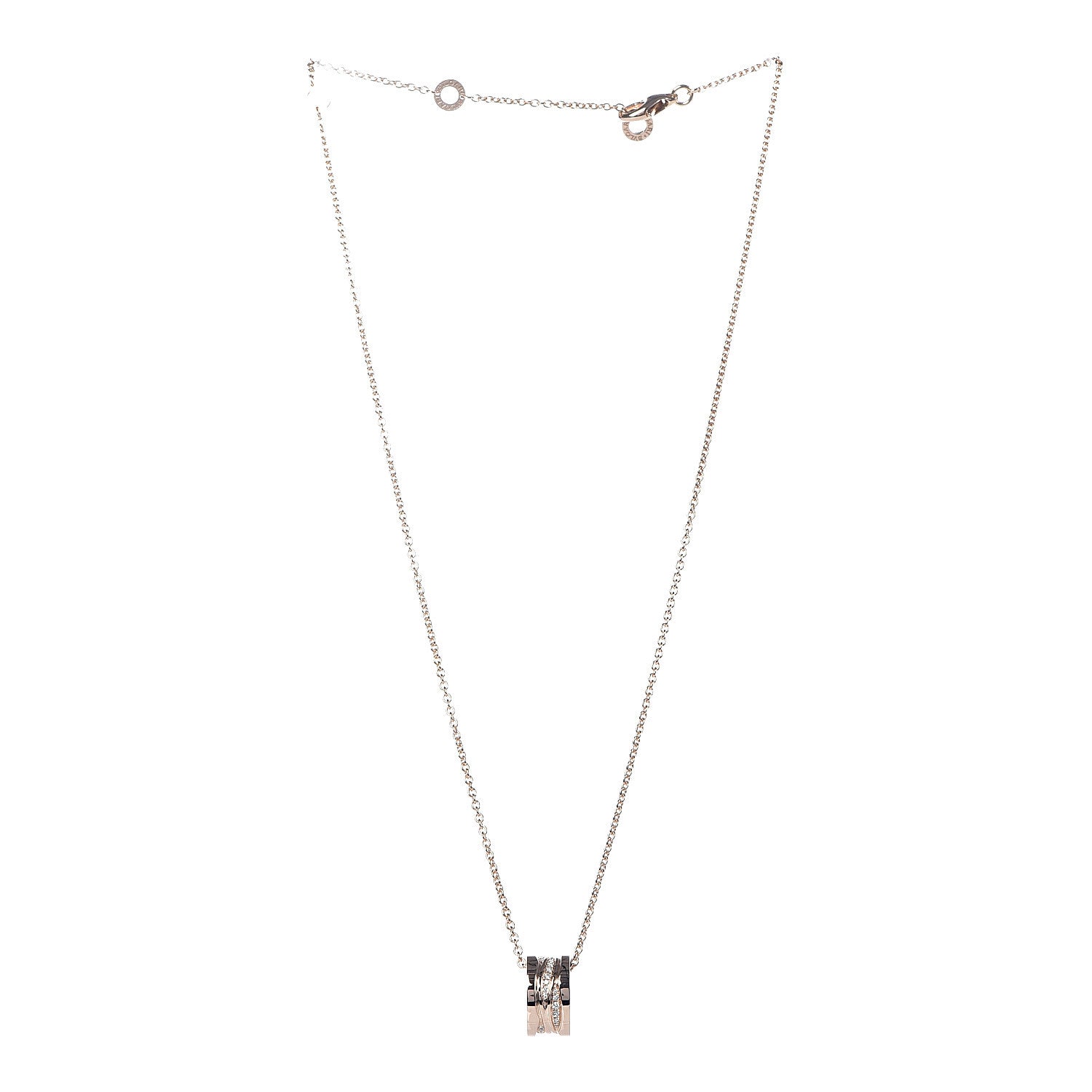 Bulgari 18K Rose Gold Diamond B.Zero1 Legend Pendant Necklace 3 of 8