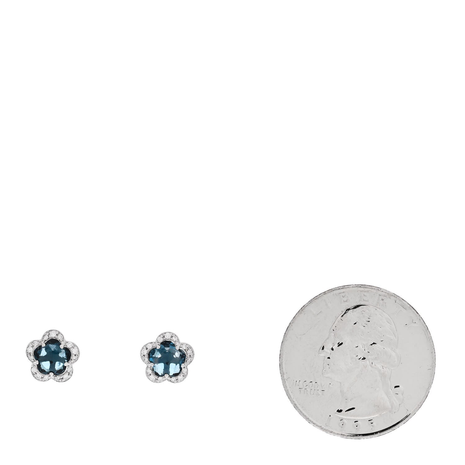 Pasquale Bruni 18K White Gold Diamond Blue Topaz Figlia Dei Fiori Earrings 2 of 5