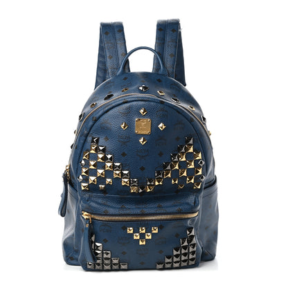MCM Visetos Studded Medium Stark M Backpack Blue 1 of 9