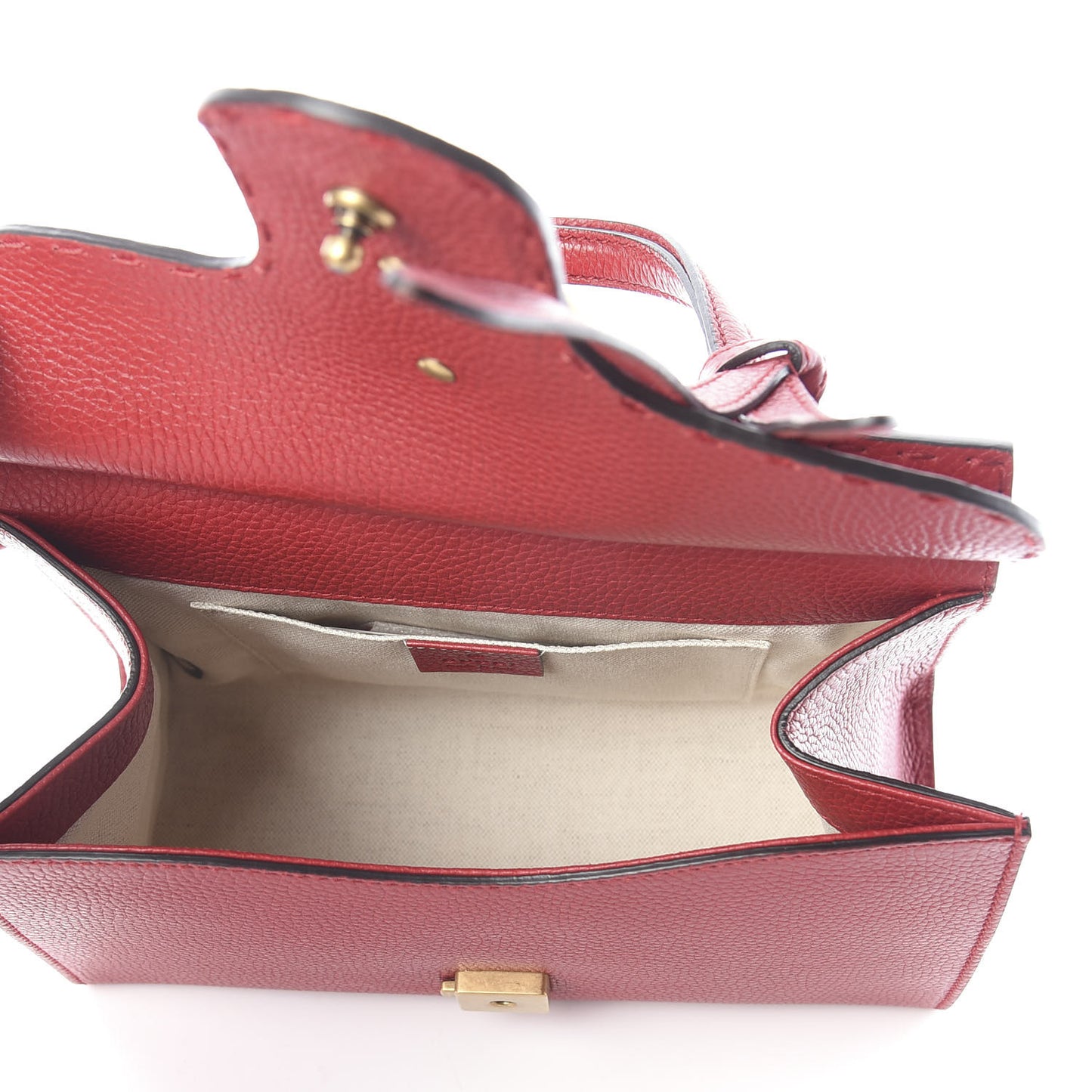 Calfskin Mini GG Marmont Top Handle Bag Vulcanic Red