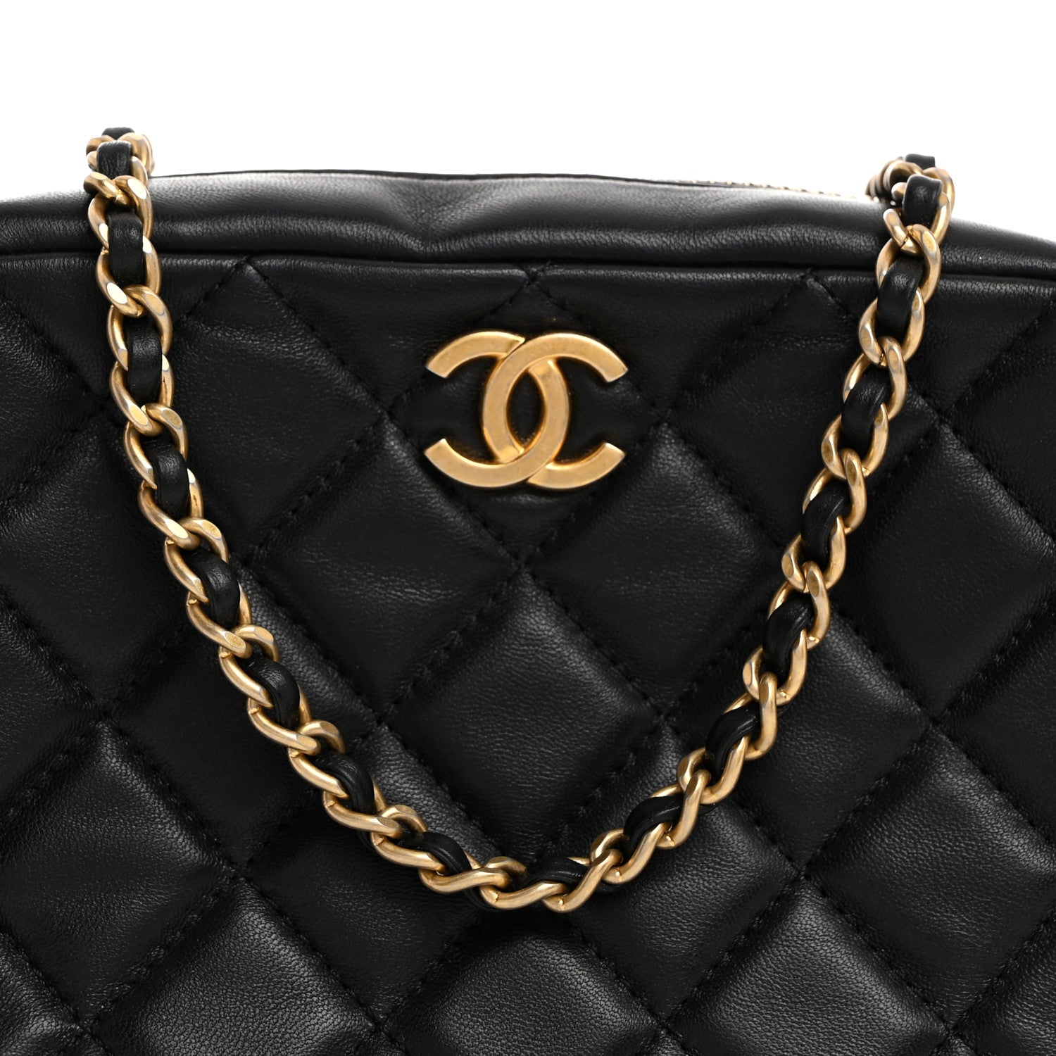 Chanel Lambskin Quilted CC Pearl Crush Camera Case Black 8 of 10