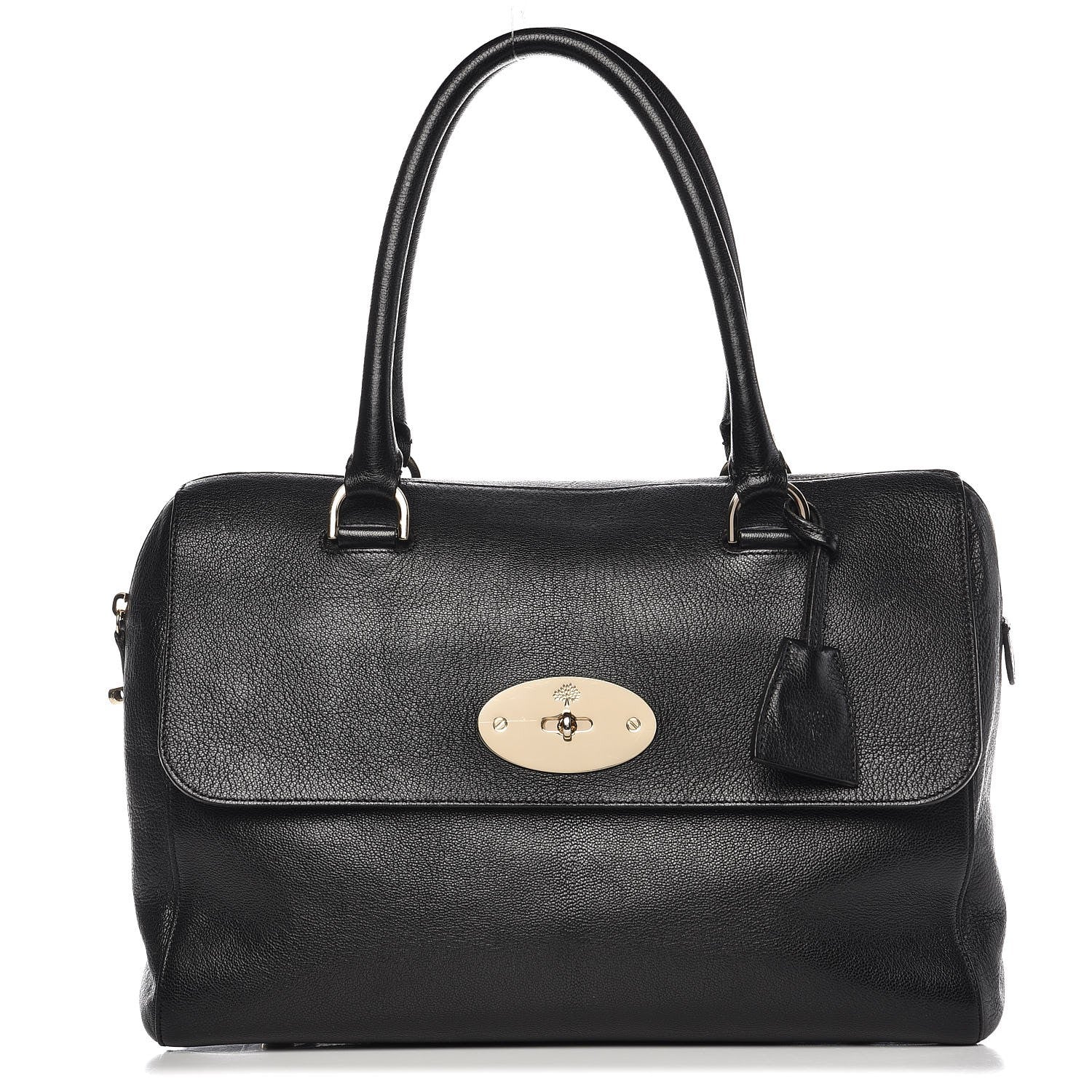 Mulberry Glossy Goatskin Medium Del Rey Satchel Black 1 of 12