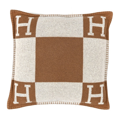 Hermes Wool Cashmere Avalon Pillow PM Ecru Camel 1 of 3