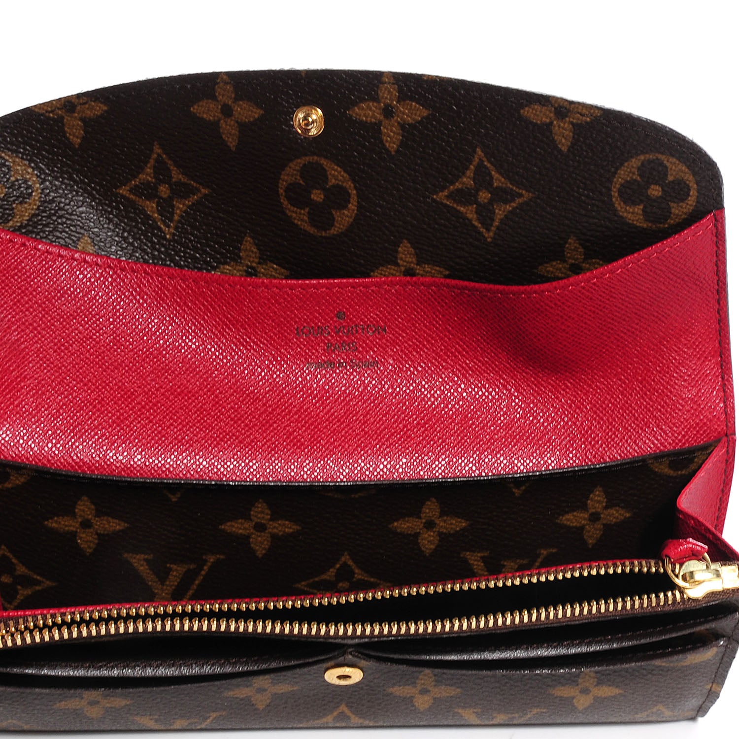 Louis Vuitton Monogram Emilie Wallet Red 7 of 8