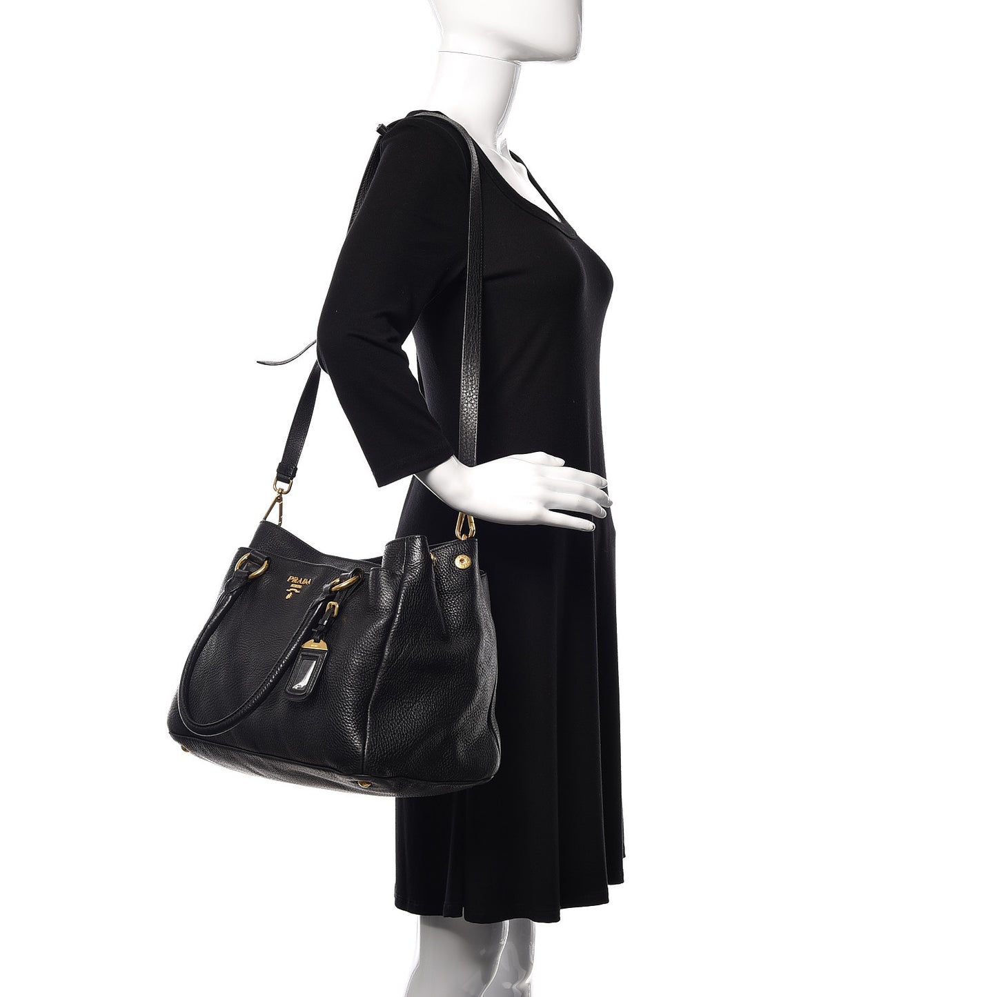 Vitello Daino Tote Black