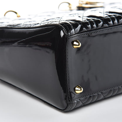 Christian Dior Patent Cannage Large Lady Dior Black 8 of 9