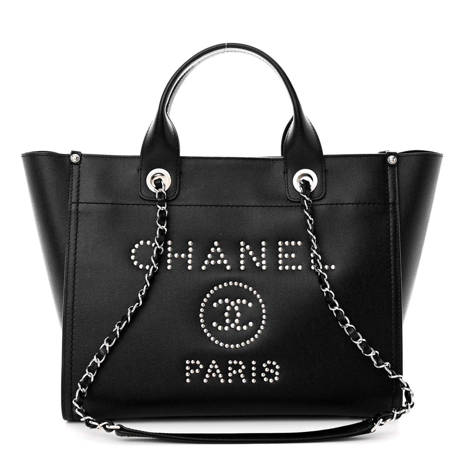 Chanel Caviar Small Studded Deauville Tote Black 1 of 13