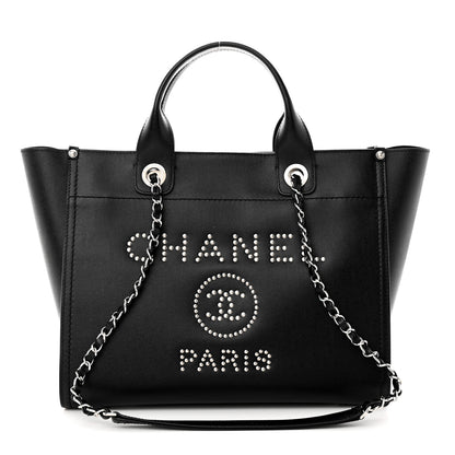 Chanel Caviar Small Studded Deauville Tote Black 1 of 13