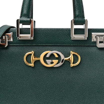Gucci Grainy Calfskin Small Zumi Top Handle Bag Vintage Green 7 of 10