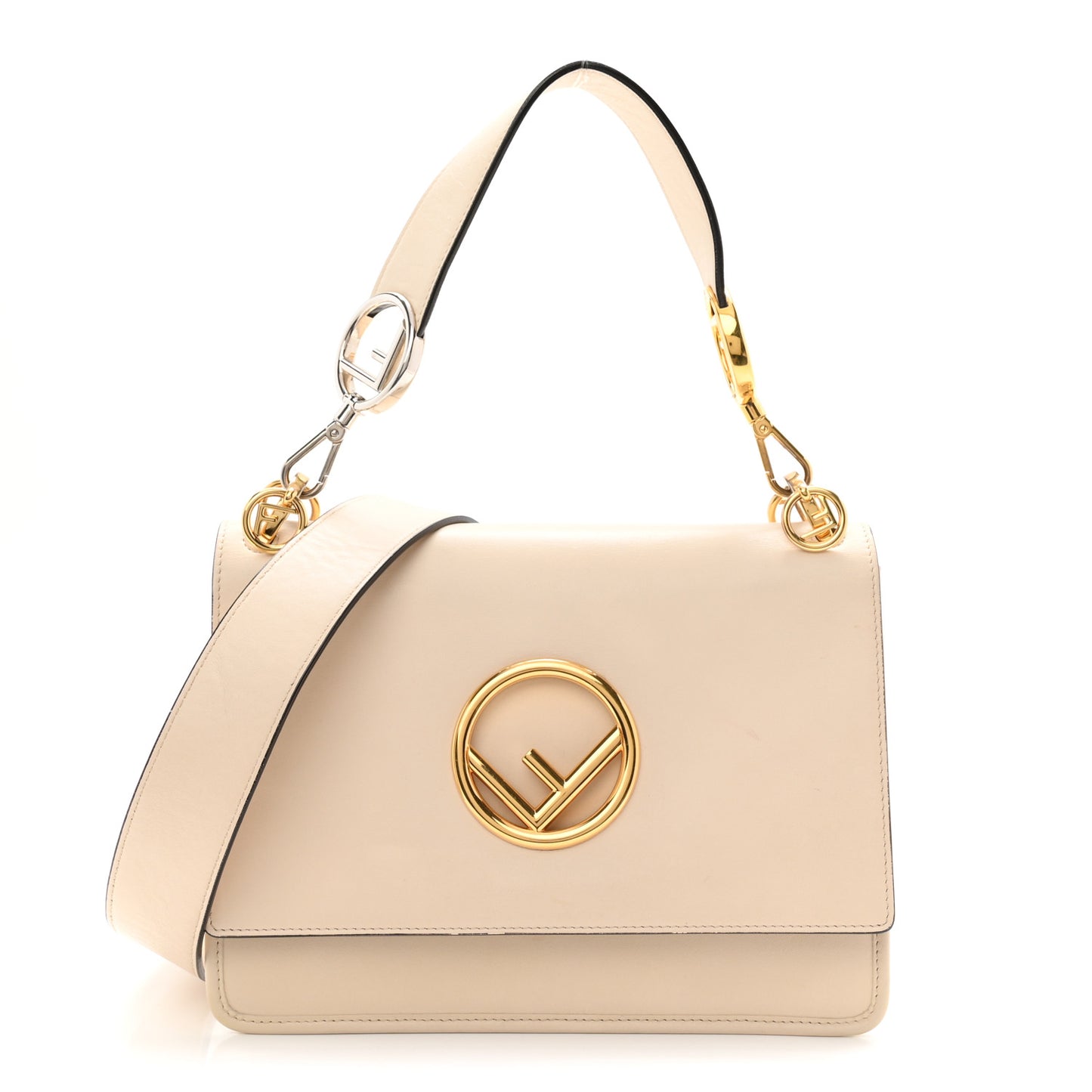 Vitello Century Opaco F is Fendi Kan I Shoulder Bag White