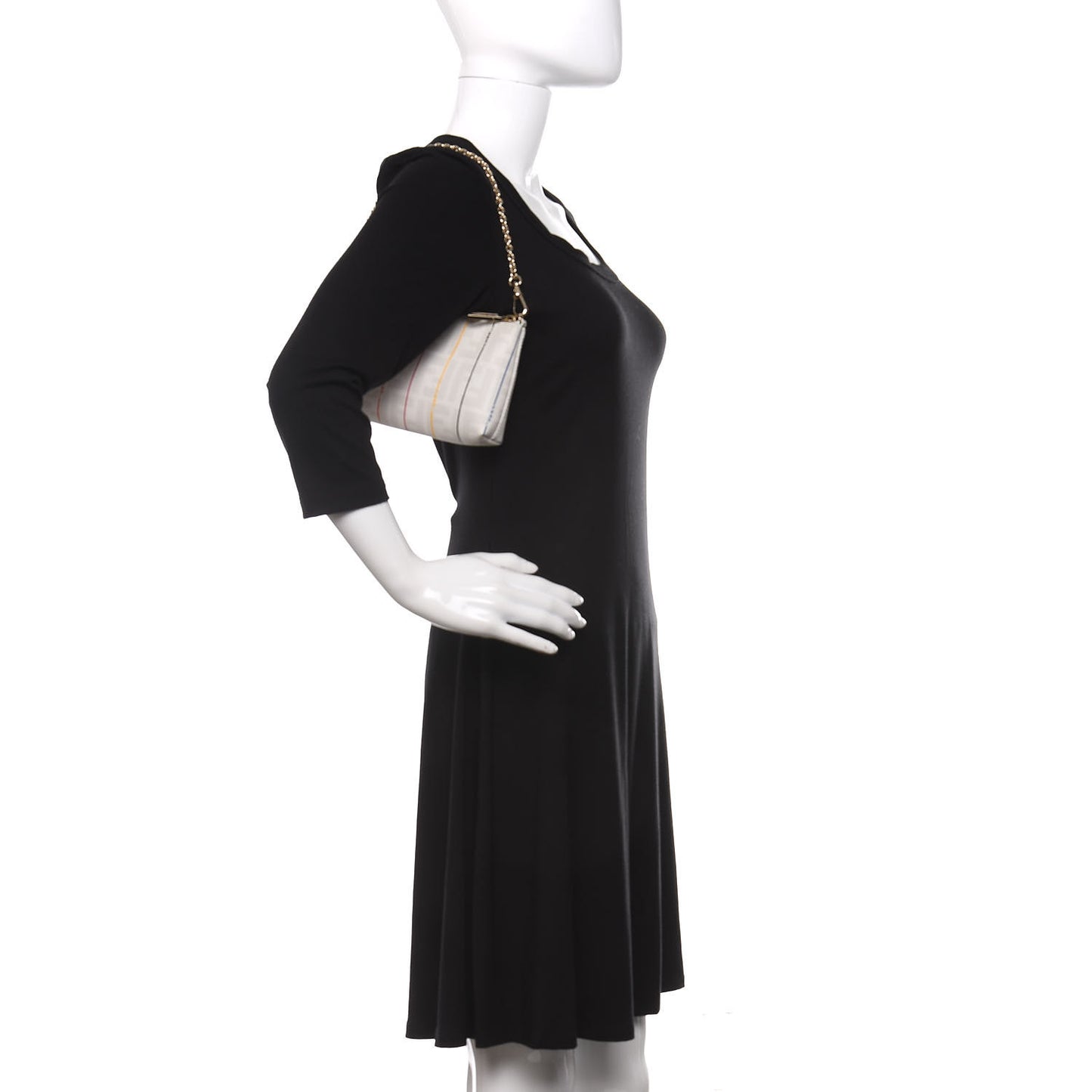 Zucca Spalmati Stripe Pochette Latte Multicolor