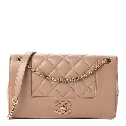 Chanel Sheepskin Quilted Vintage Mademoiselle Flap Beige 1 of 10