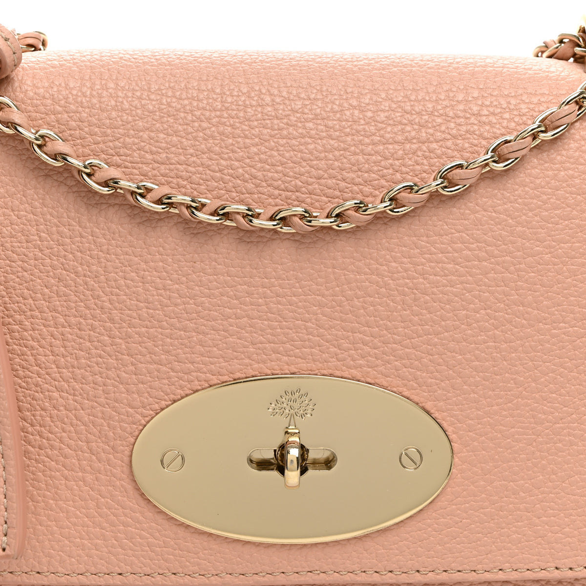 Small Classic Grain Calfskin Small Lily Flap Light Salmon