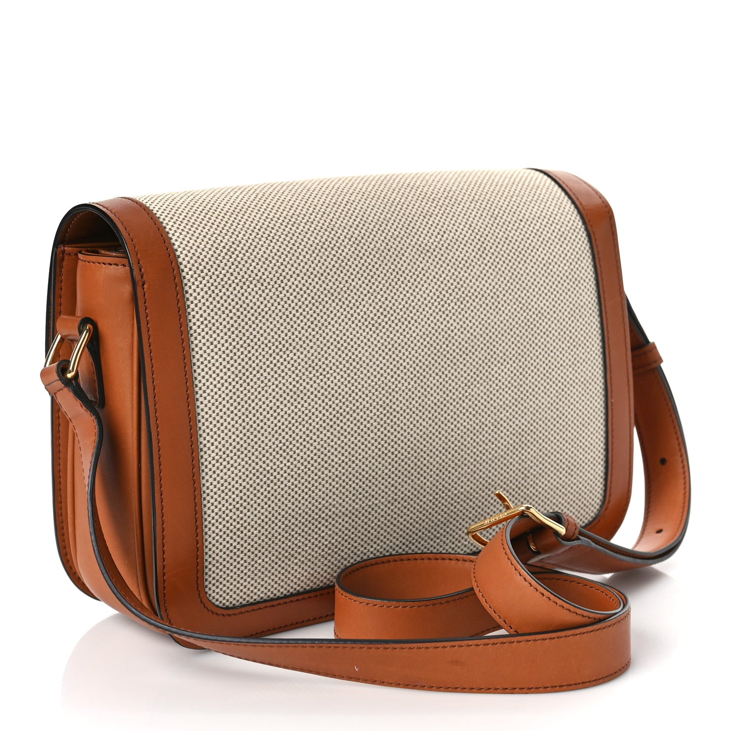 Textile Calfskin Classique Triomphe Bag Natural Tan