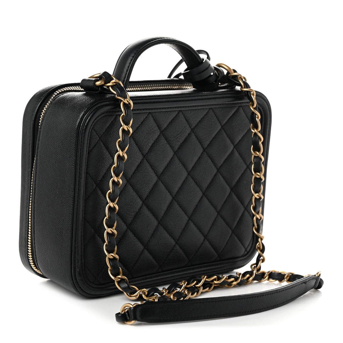 Chanel Caviar Quilted Medium CC Filigree Vanity Case Black 3 of 11