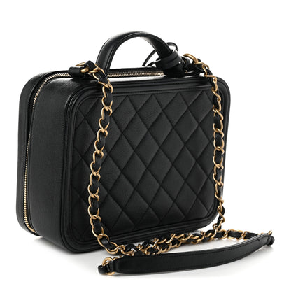 Chanel Caviar Quilted Medium CC Filigree Vanity Case Black 3 of 11