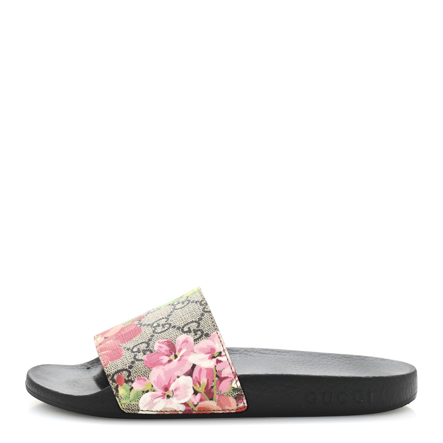 GG Supreme Monogram Blooms Slide Sandals 36 Beige Multicolor