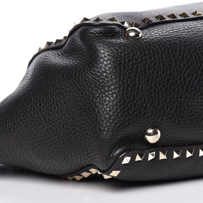 Valentino Garavani Alce Printed Calfskin Medium Rockstud Tote Black 15 of 20
