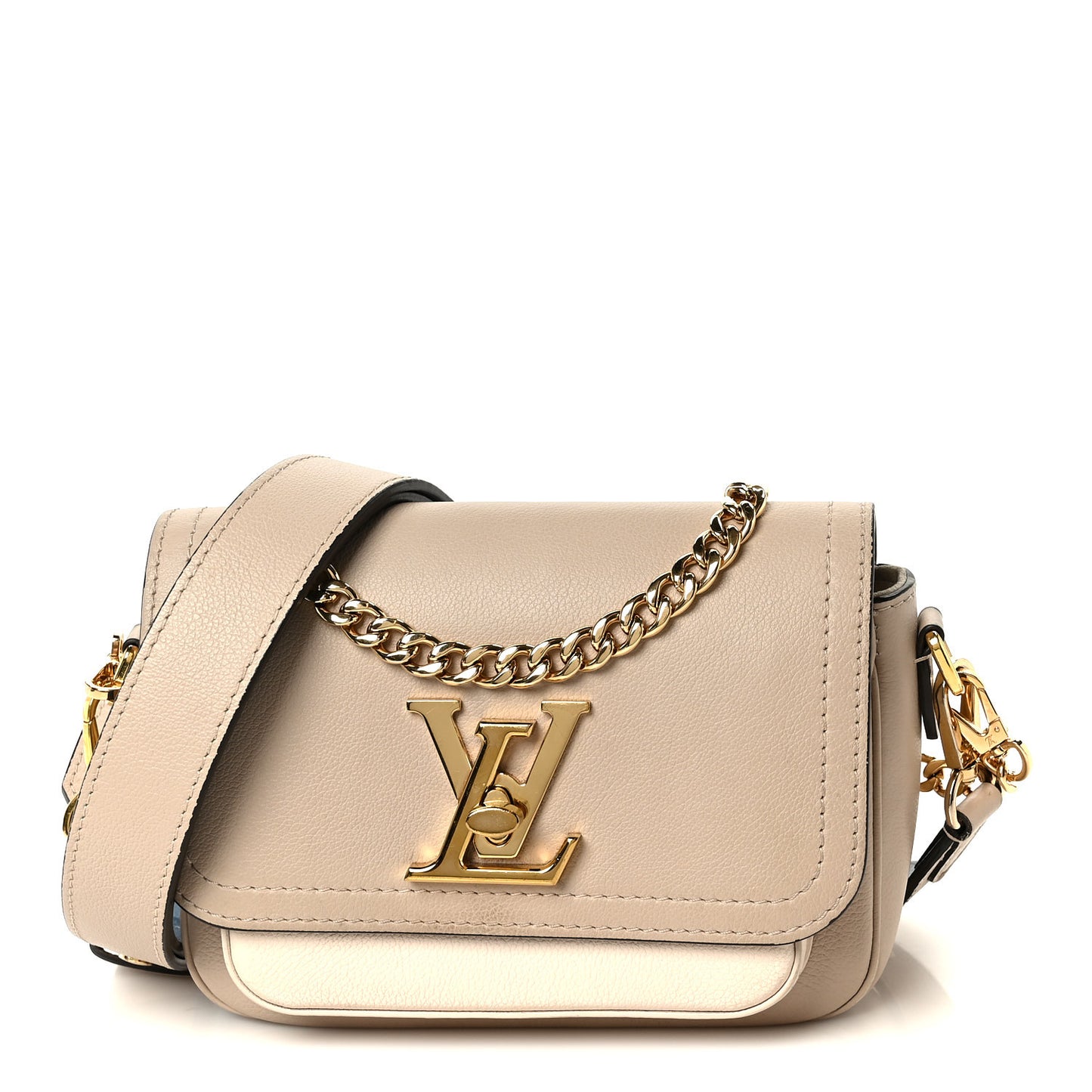 Grained Calfskin Lockme Tender Greige