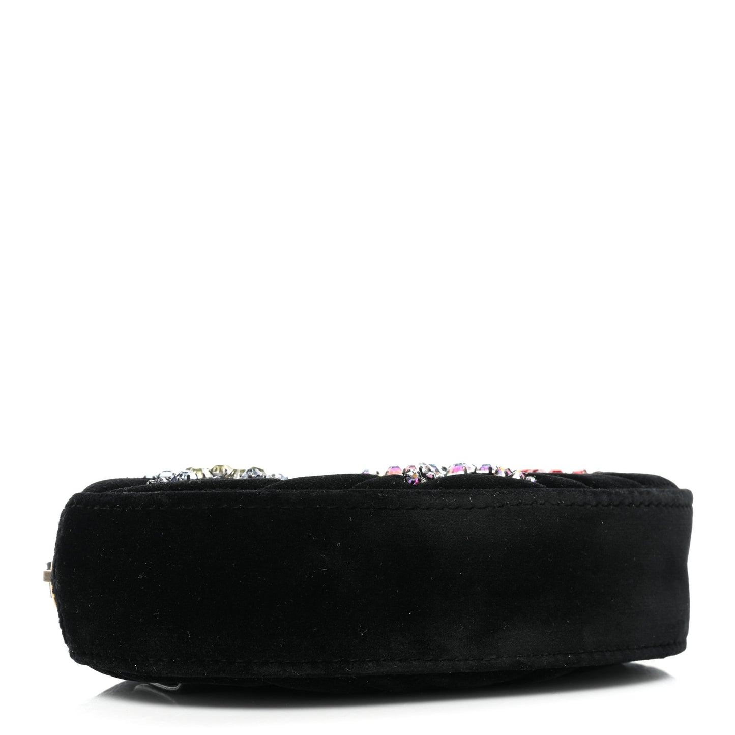 Velvet Matelasse Crystal Star GG Marmont Belt Bag 85 34 Black