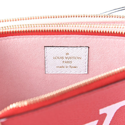 Louis Vuitton Monogram Giant Double Zip Pochette Rouge 6 of 10