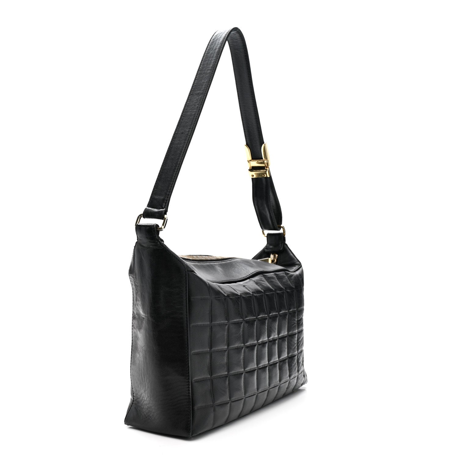 Chanel Lambskin Quilted Medium Chocolate Bar Shoulder Bag Black 3 of 13