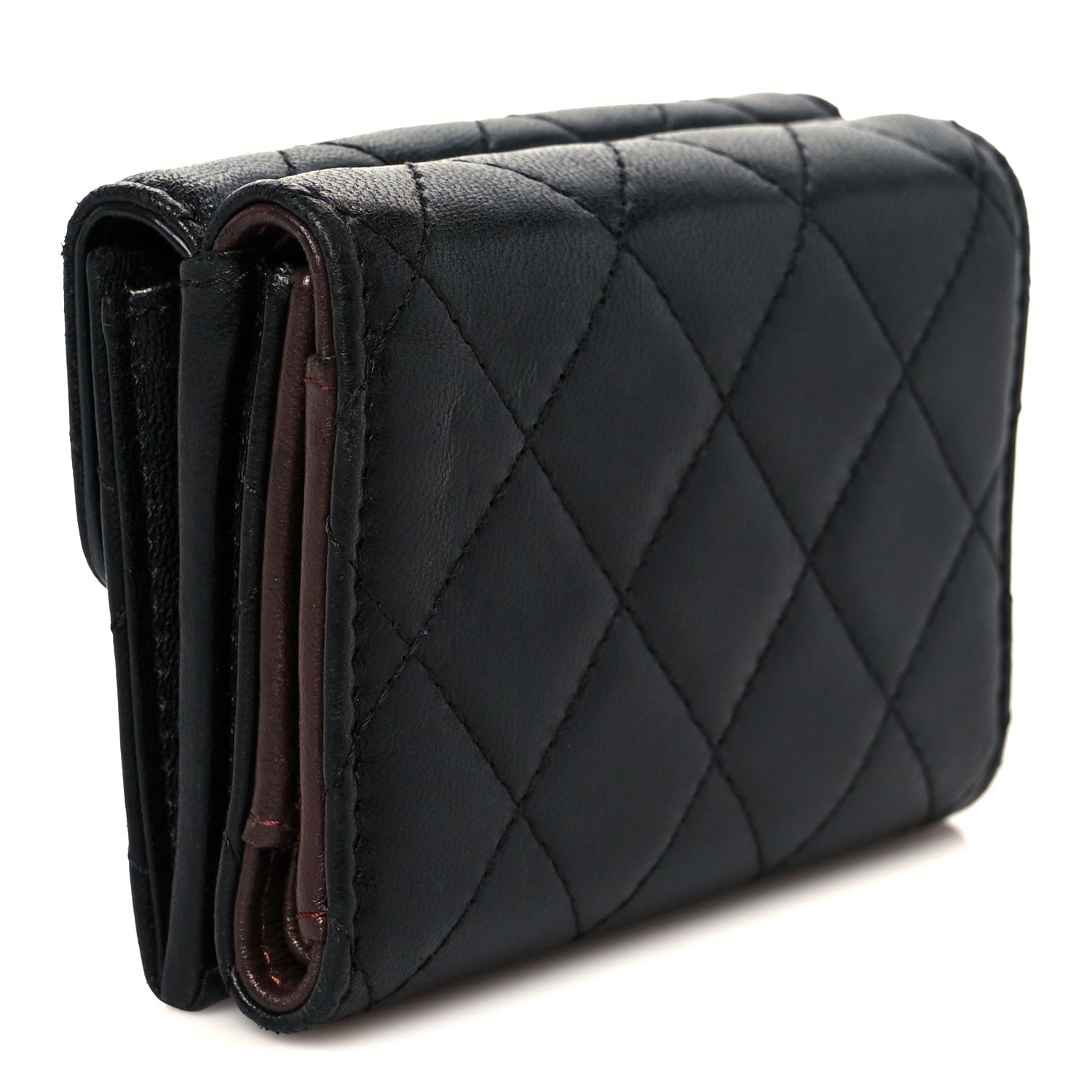 Chanel Lambskin Quilted Double Flap Wallet Black 3 of 11