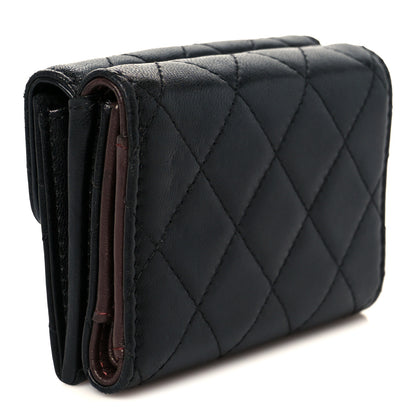 Chanel Lambskin Quilted Double Flap Wallet Black 3 of 11
