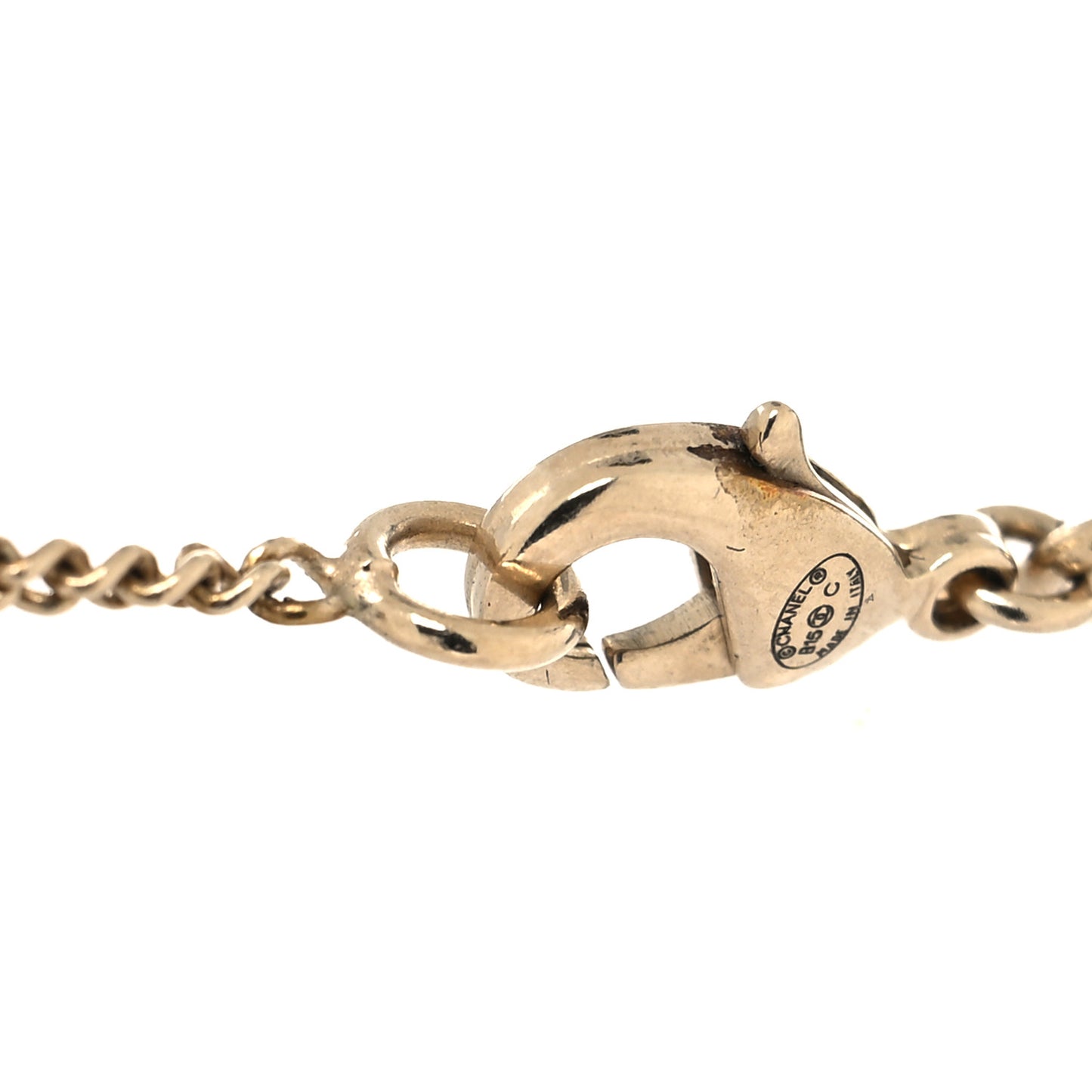 Baguette Crystal Moon CC Necklace Gold