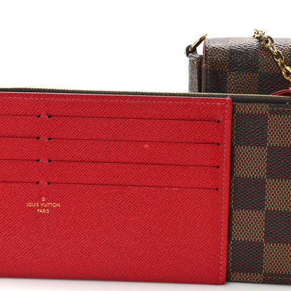 Louis Vuitton Damier Ebene Pochette Felicie Chain Wallet 17 of 18