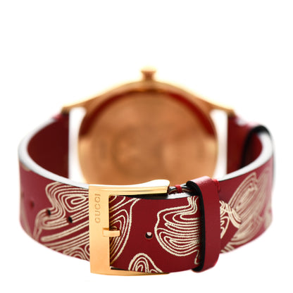 Gucci Stainless Steel Calfskin 38mm G-Timeless Butterfly Quartz Watch Red 3 of 5