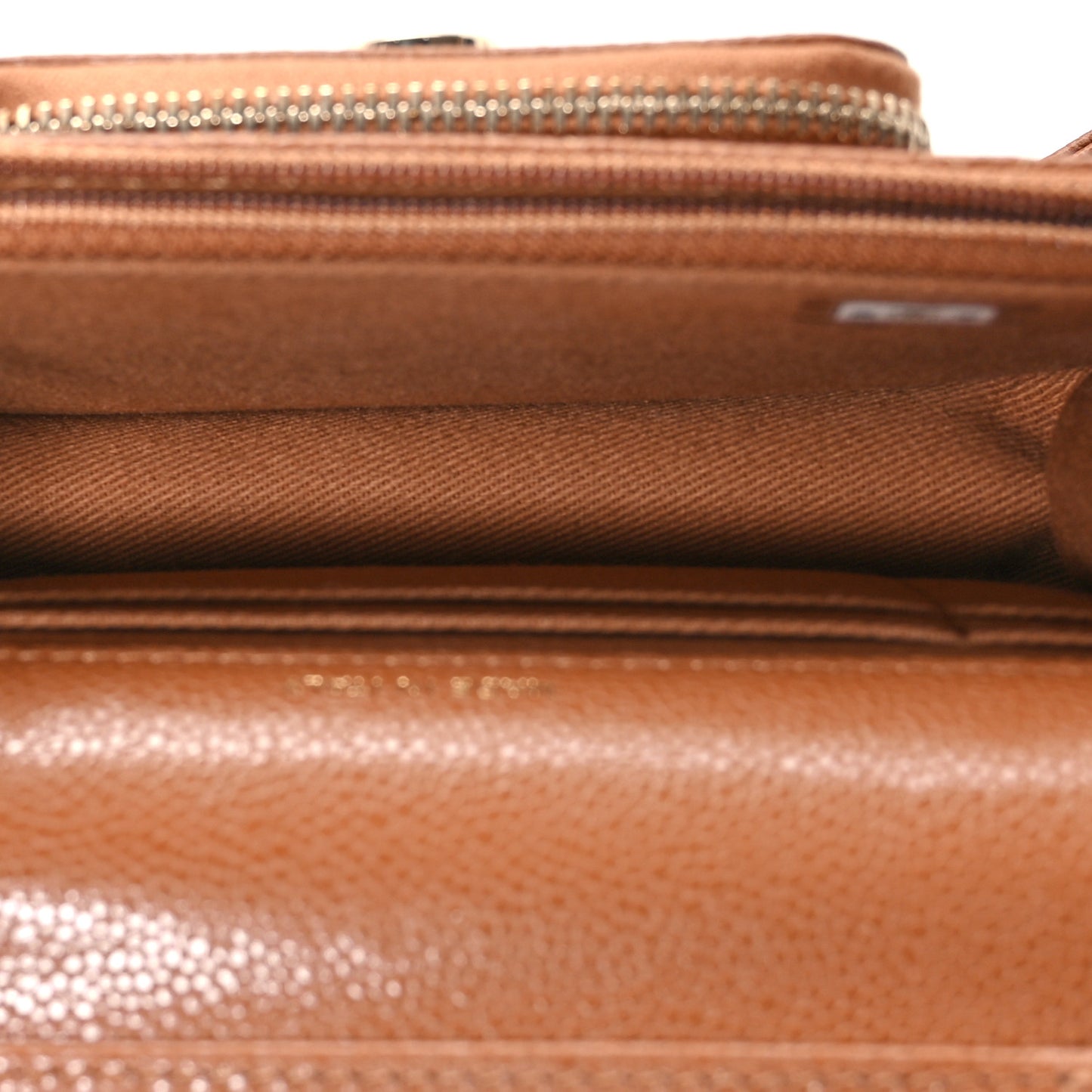 Caviar Quilted Business Affinity Clutch With Chain Flap Camel