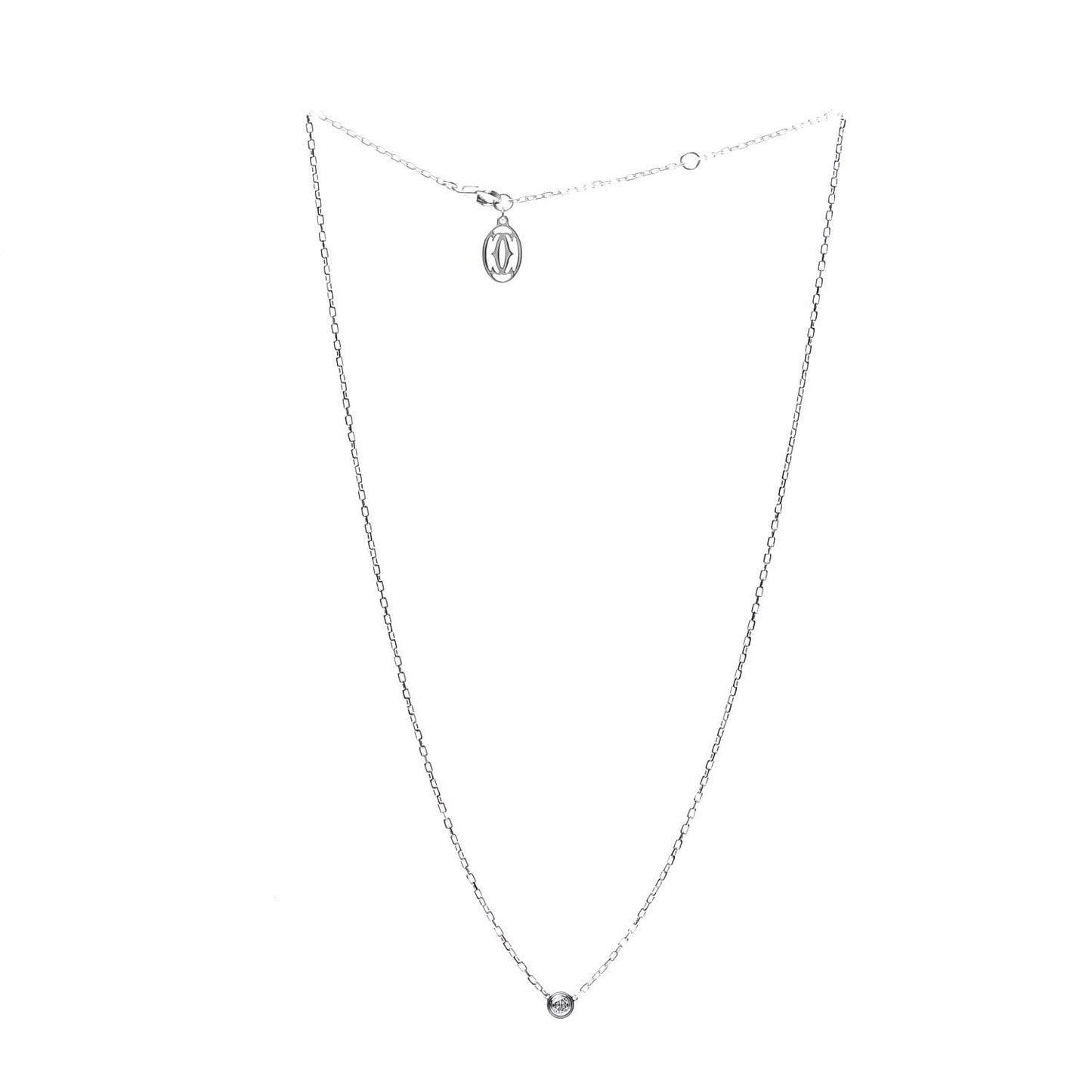 18K White Gold Diamond SM D'Amour Pendant Necklace