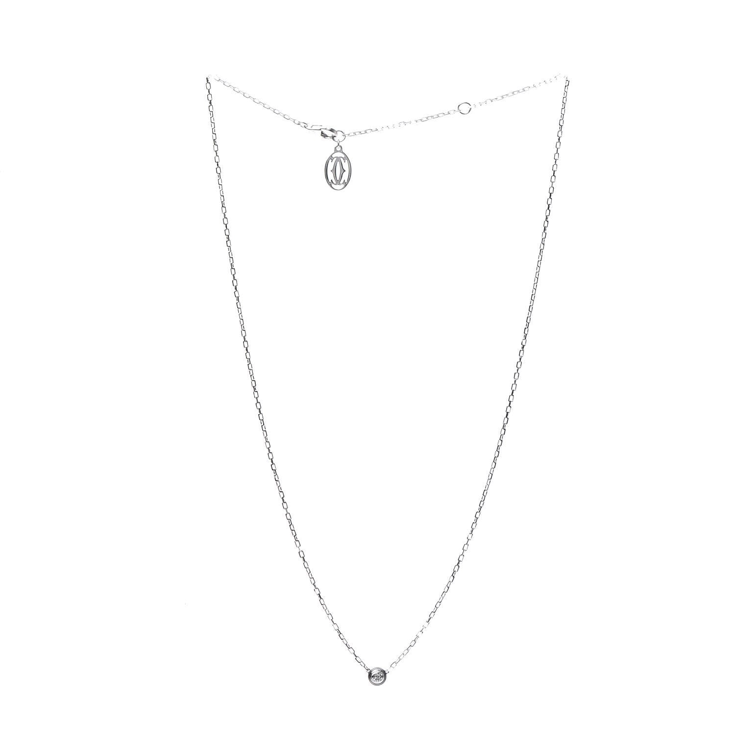 Cartier 18K White Gold Diamond SM D'Amour Pendant Necklace 3 of 5