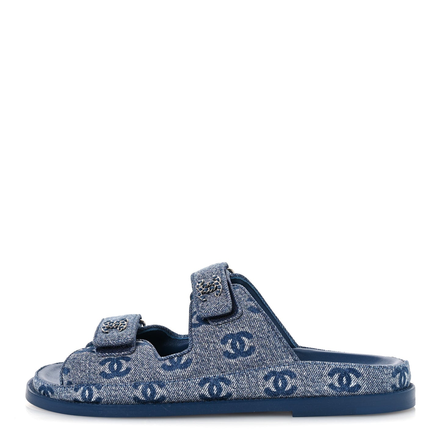 Denim CC Velcro Dad Chain CC Slide Sandals 39 Blue