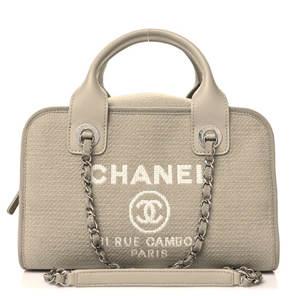 Chanel Canvas Deauville Small Bowling Bag Grey 1 of 10