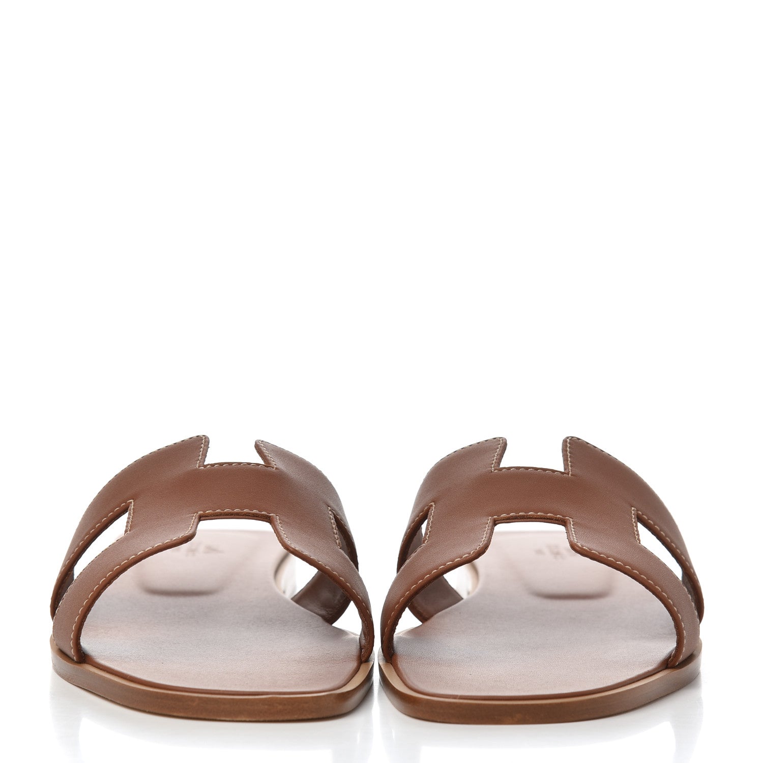 Hermes Box Calfskin Oran Sandals 39 Gold 2 of 14