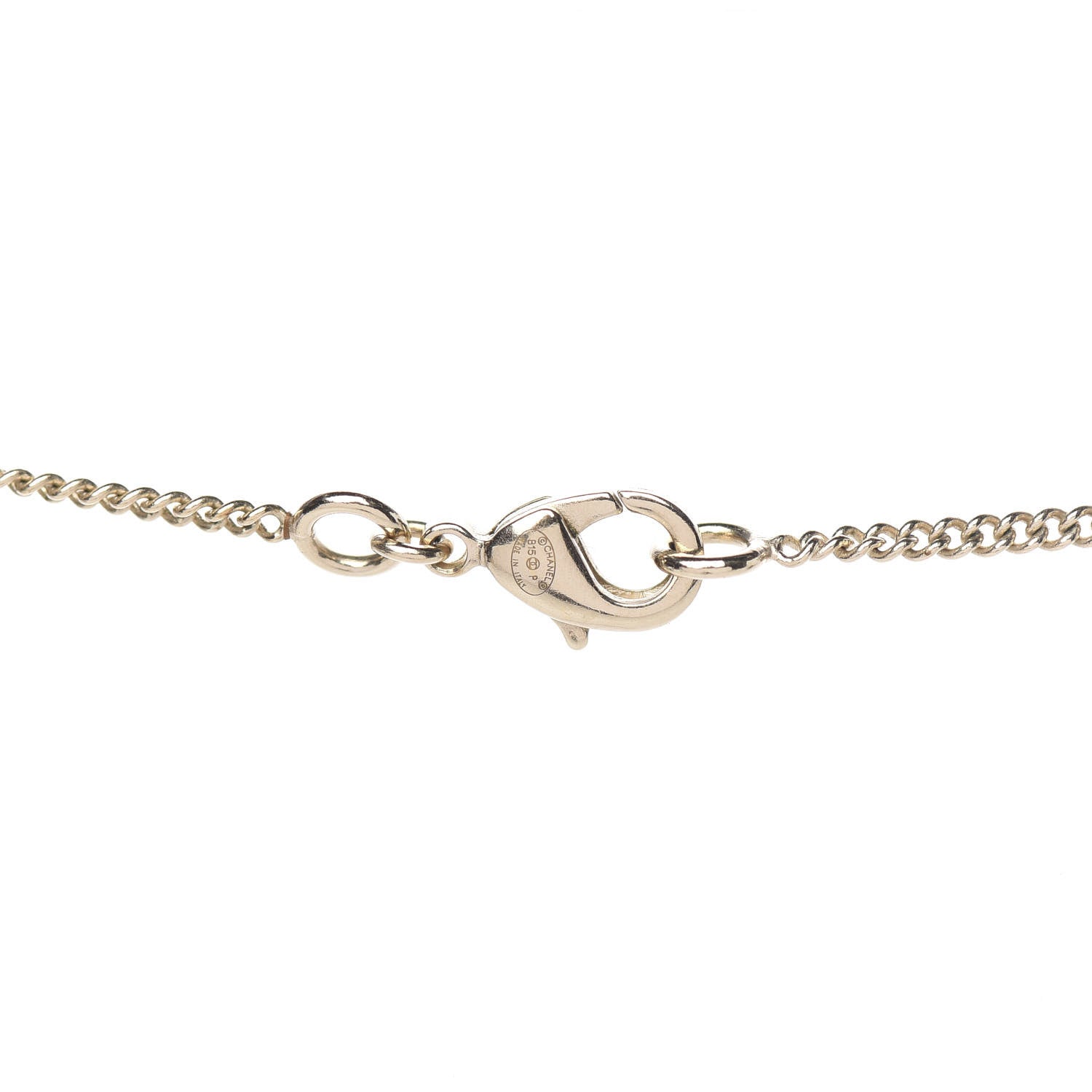 Chanel Metal Crystal CC Bow Drop Necklace Gold 4 of 4