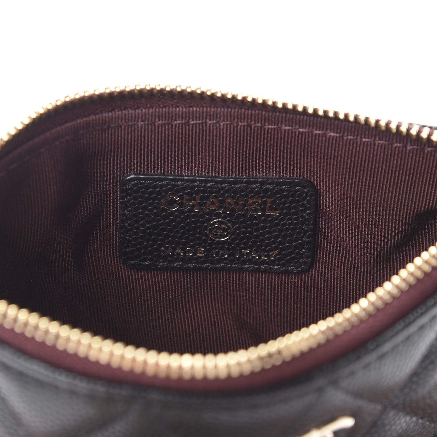 Caviar Quilted Small Cosmetic Case Black