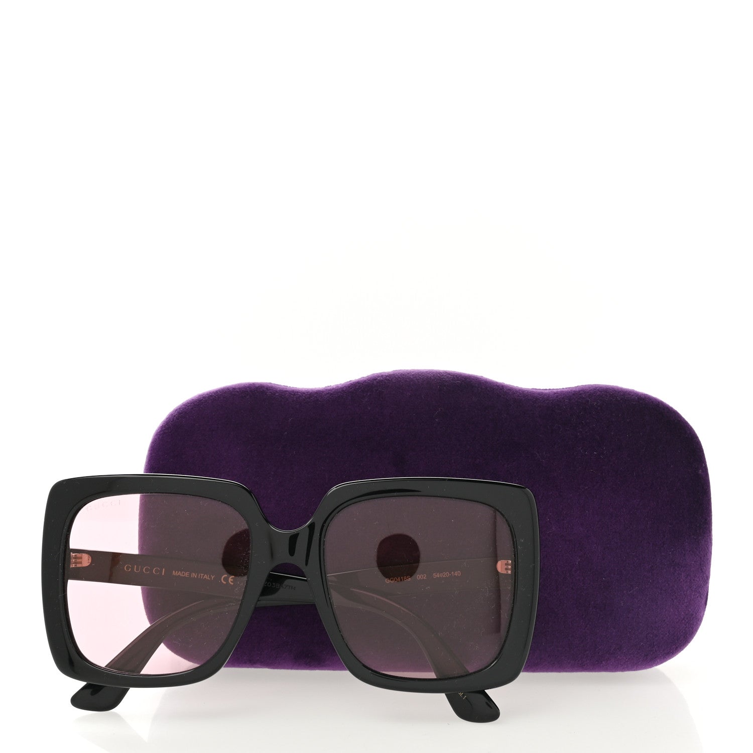 Gucci Crystal Square Frame GG Sunglasses GG0418S Black Pink 9 of 9