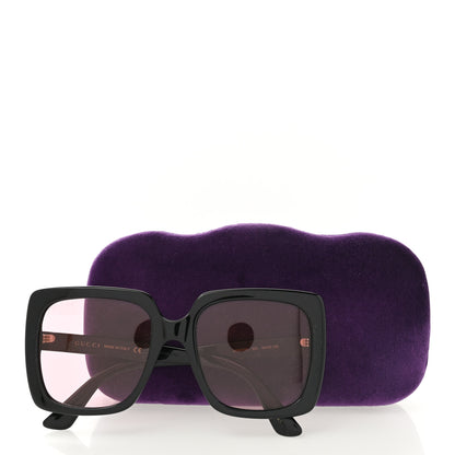 Gucci Crystal Square Frame GG Sunglasses GG0418S Black Pink 9 of 9