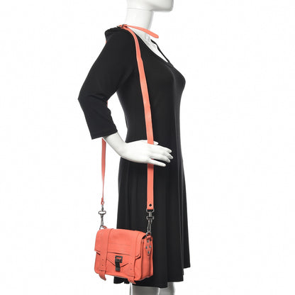 Proenza Schouler Lambskin PS1 Mini Pouch Messenger Bag Neon Coral 2 of 9