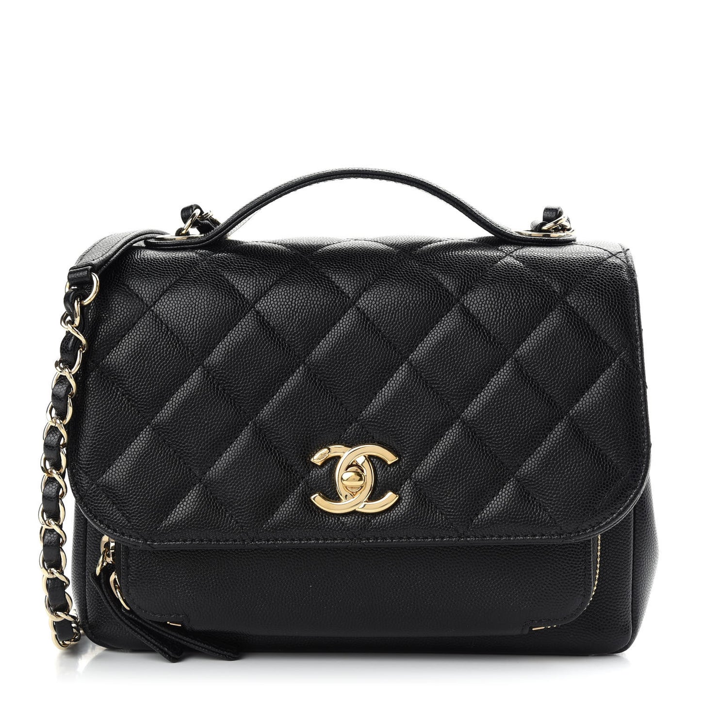 Caviar Quilted Small Business Affinity Flap Black