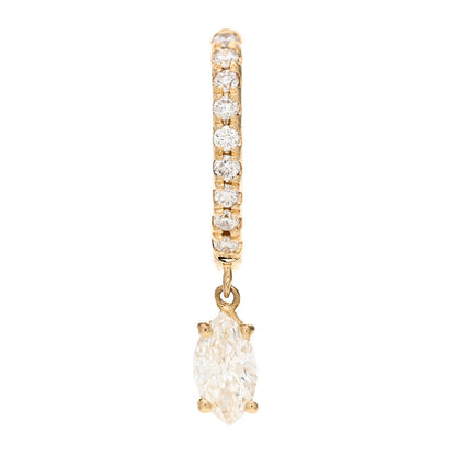 Anita Ko 18K Yellow Gold Diamond Single Marquise Huggie Drop Earring 1 of 4