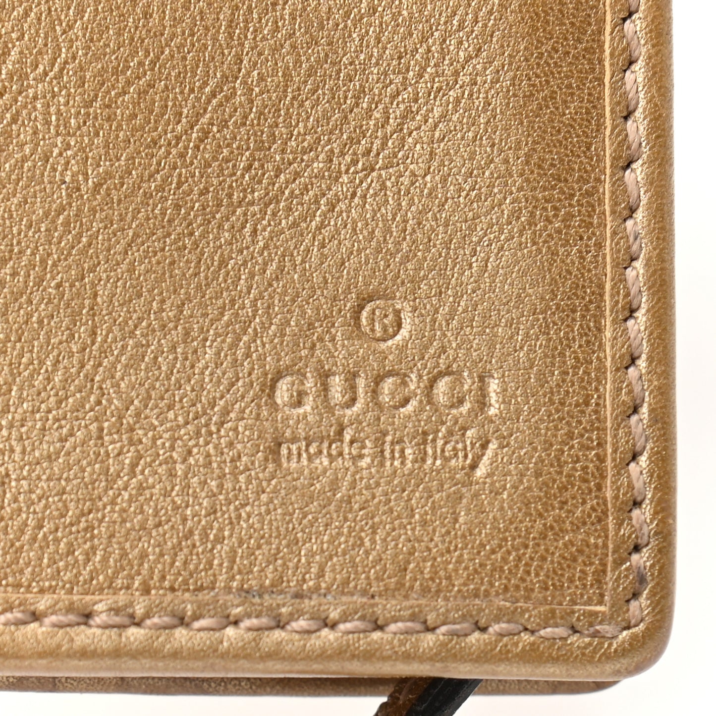 Metallic Guccissima Abbey Continental Wallet Gold