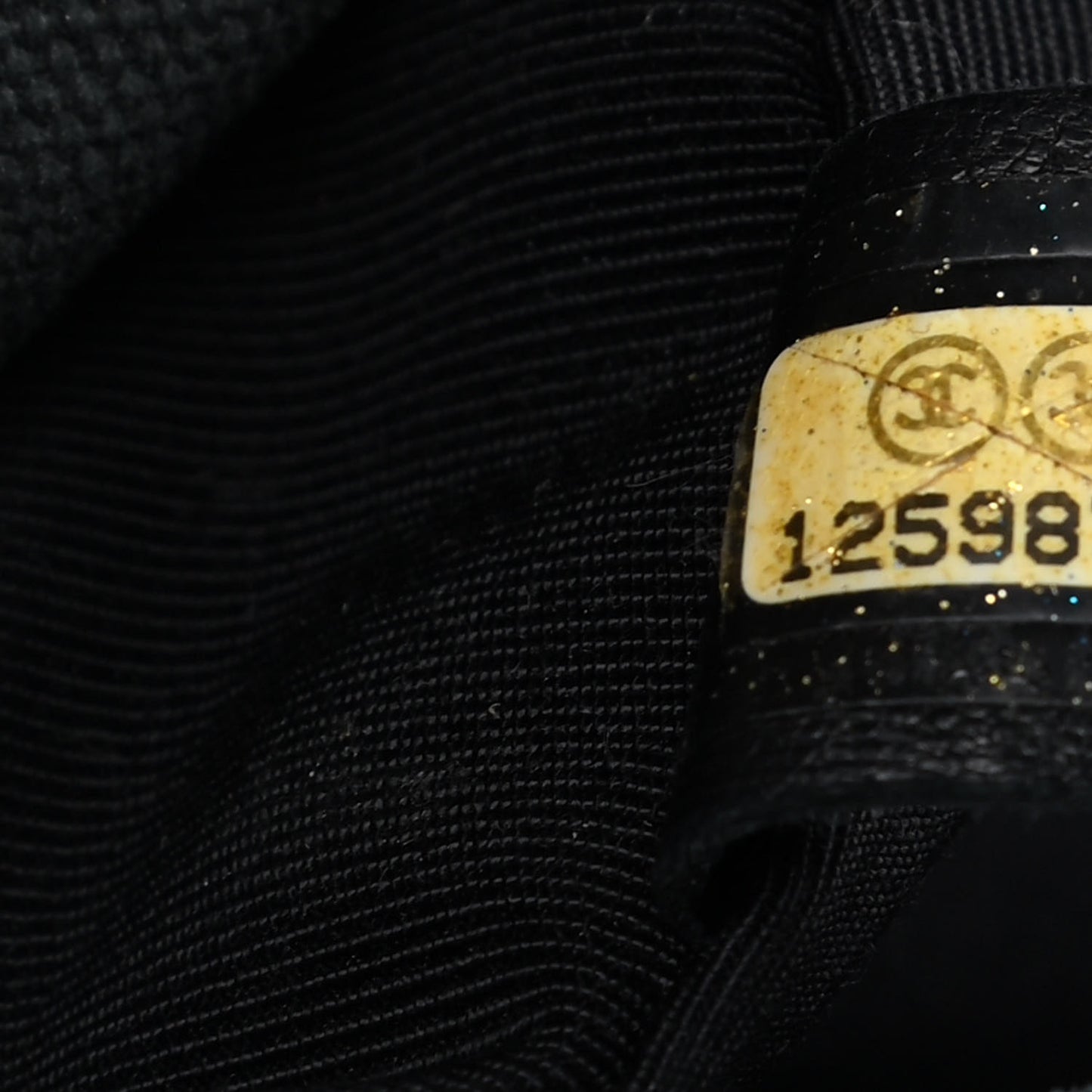 Canvas Camellia Embossed Flap Black