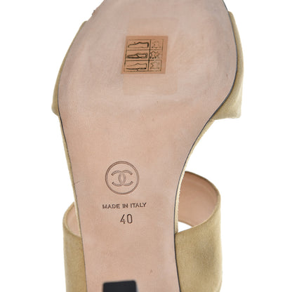 Chanel Suede Pearl Sandals 40 Beige 8 of 9