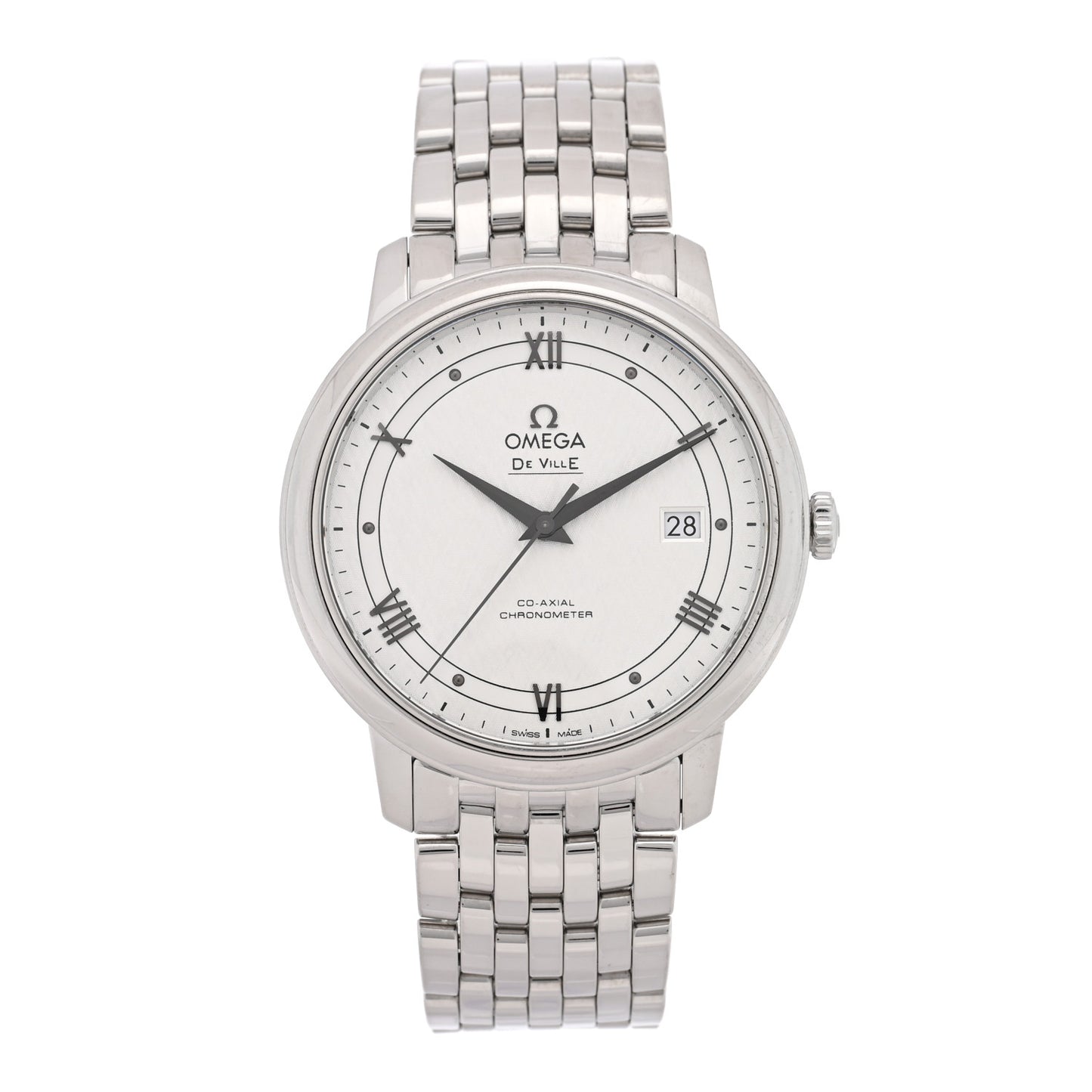 Stainless Steel 36.8mm De Ville Prestige Automatic Watch White 424.10.37.20.04.001